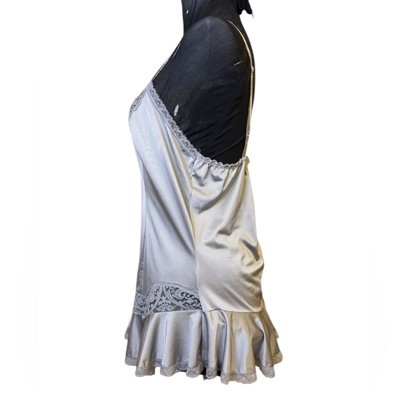 Vintage Blush Silver Gray Lace Chemise - Picture 6 of 12